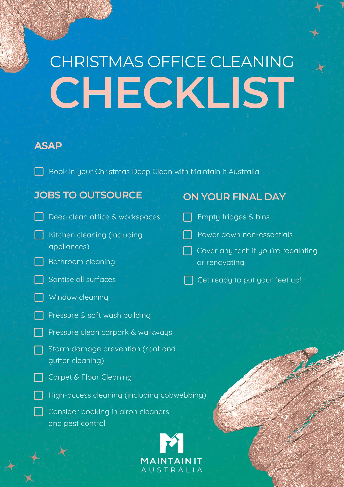 MIA Christmas Cleaning Checklist